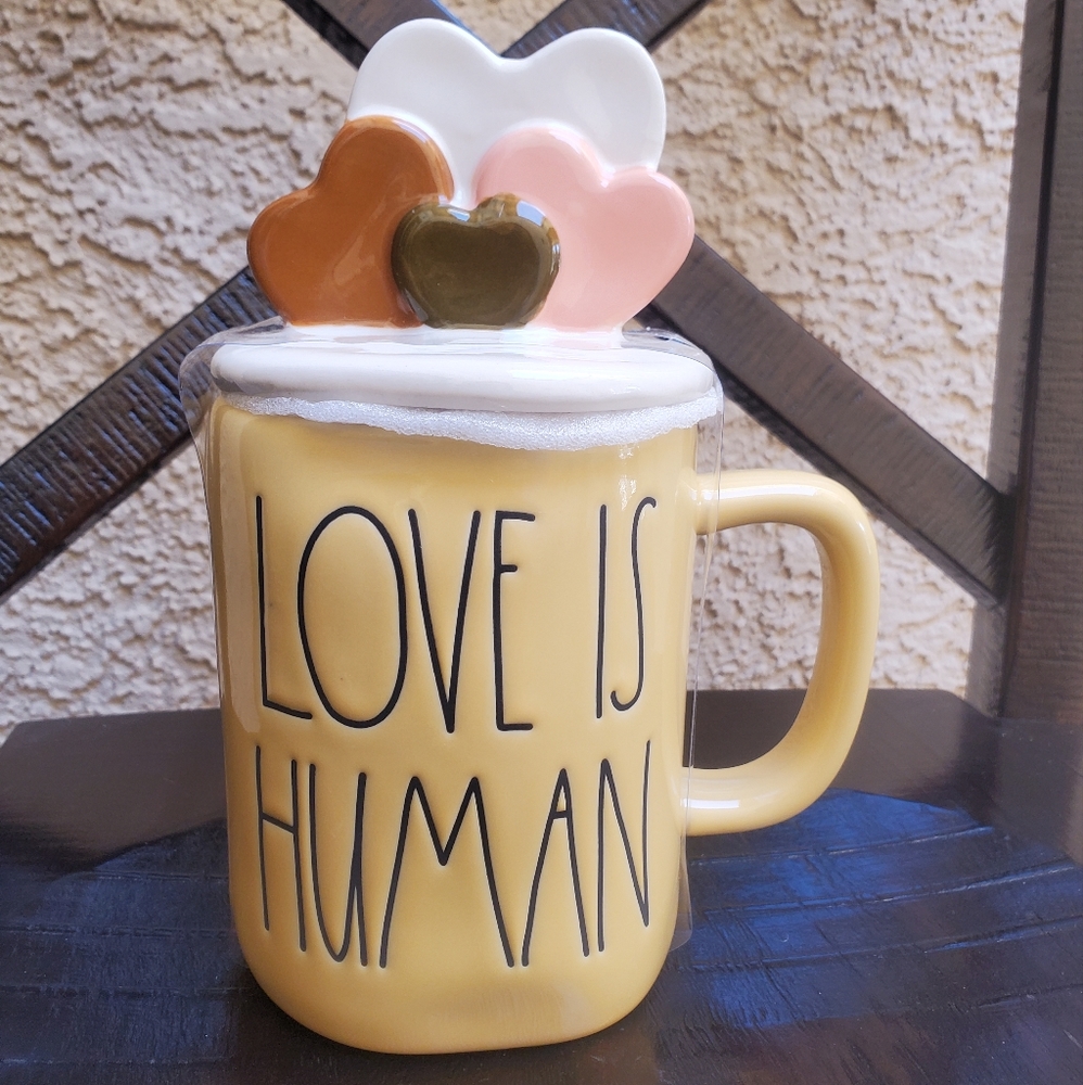 Rae Dunn LOVE IS HUMAN Figural Mug